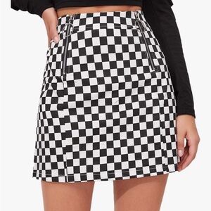 Checkered Black and White Mini Skirt